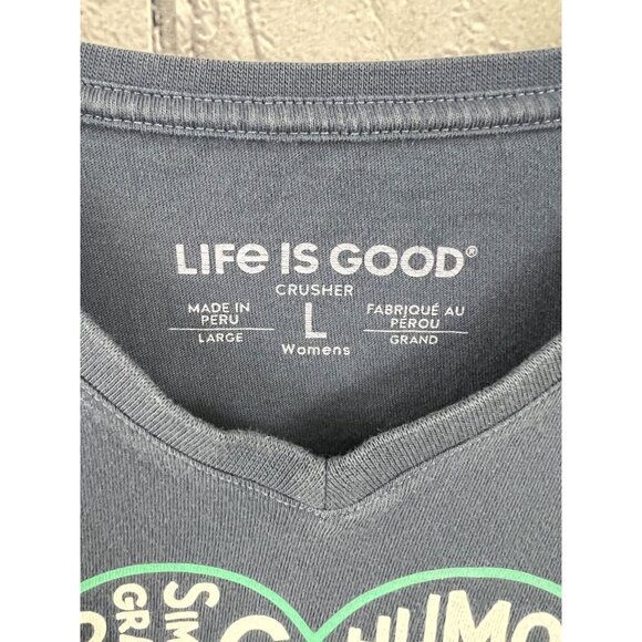 Life Is Good Women's L Crusher T-Shirt Lot of 4 Blue Flowers Boating - Picture 9 of 16